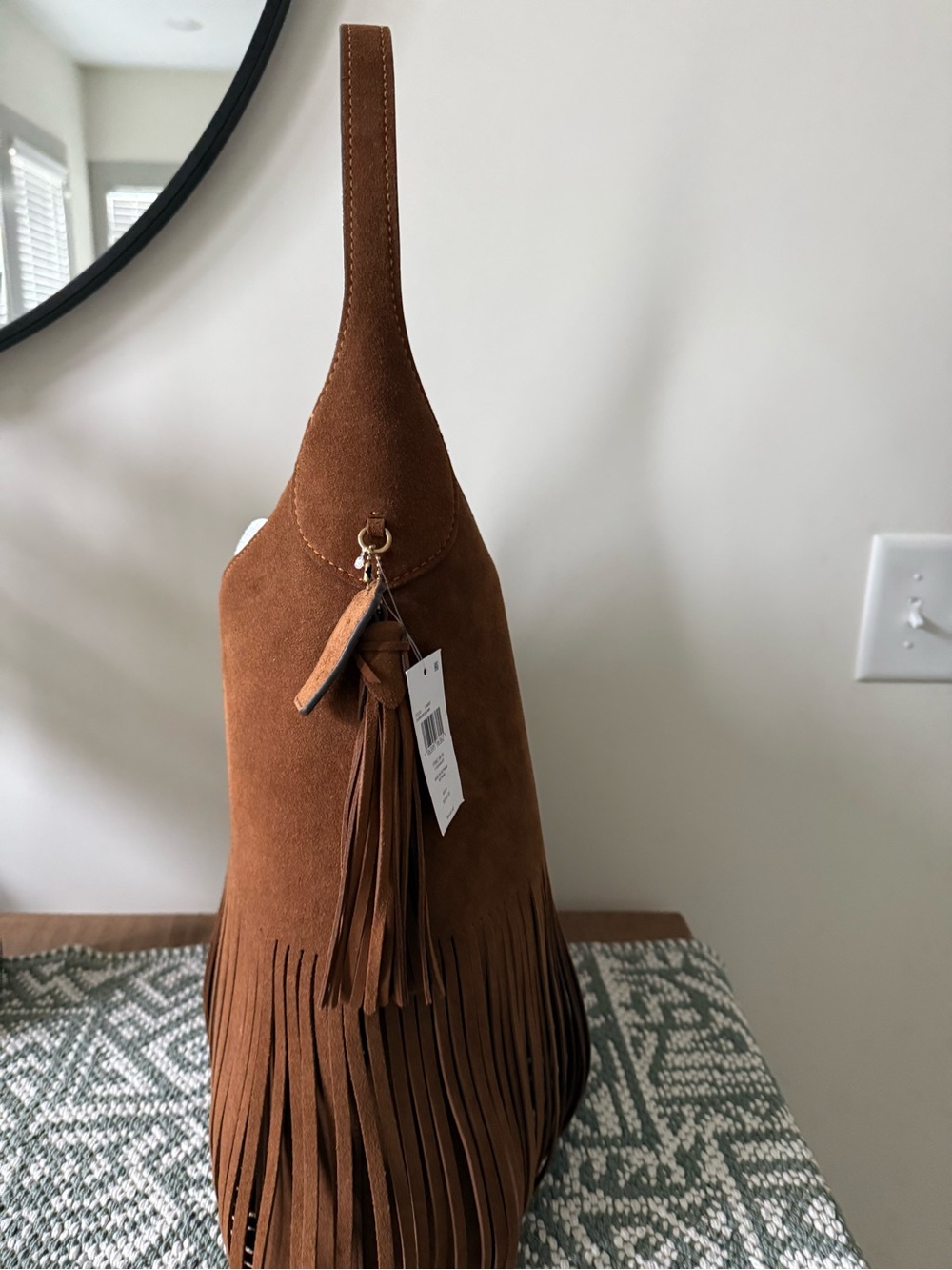 COACH Brooklyn 39 Warm Brown Suede Fringe Shoulder Hobo- NWOT - Picture 4 of 14